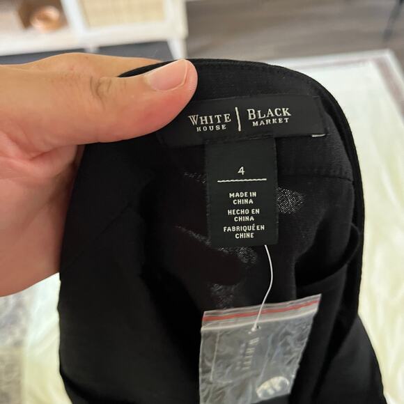 NWT WHBM Black Linen Ruffled Wrap Maxi Skirt Sz 4 Thigh Slit Resortwear Cruise - Picture 6 of 7